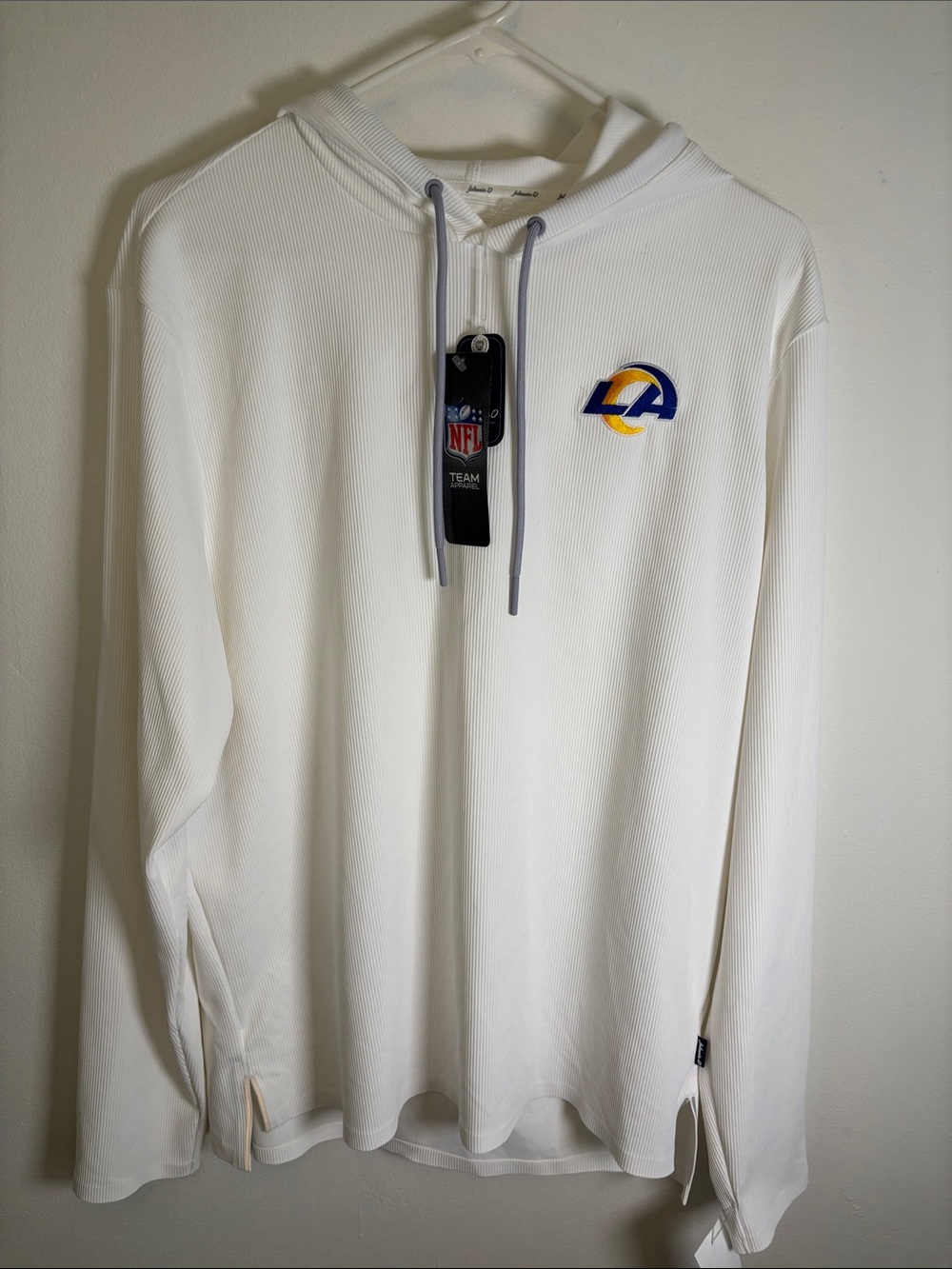Los Angeles LA Rams Johnnie-O Hoppin Performance Hoodie – White – Size M